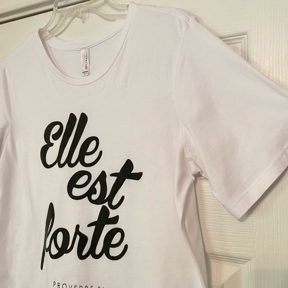 LIKE NEW WORN ONCE Elle Est Forte Proverbs 31 Shirt L - Picture 7 of 10